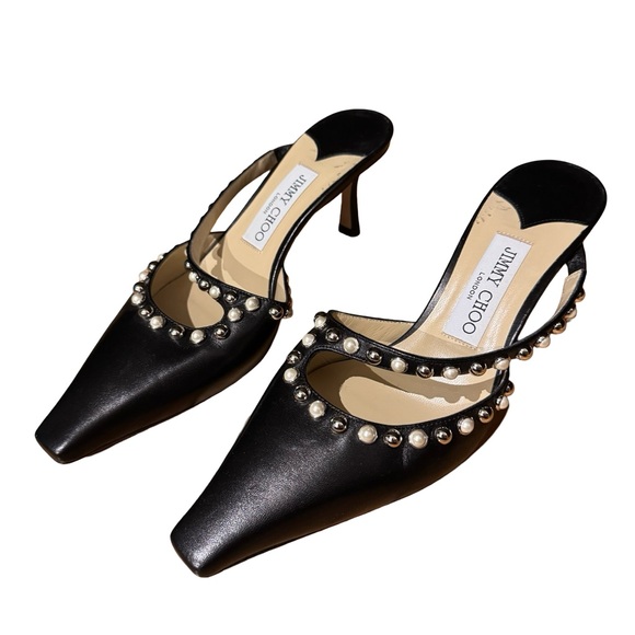 Jimmy Choo Black Pearl-Embellished Heels - Picture 2 of 11